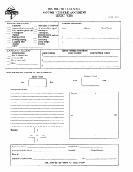 Motor Vehicle Accident Report Form - Washington, D.C., Page 3