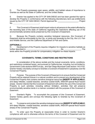 Covenant of Easement for Protection of Sensitive Biological Resources on Lands That Are Not Included Within the Multiple Species Conservation Program Multi-Habitat Planning Area - City of San Diego, California, Page 2