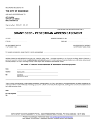 Document preview: Grant Deed - Pedestrian Access Easement - City of San Diego, California