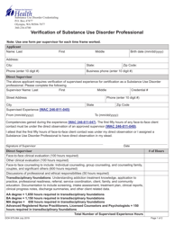 DOH Form 670-064 Verification of Substance Use Disorder Professional and Statement of Qualifications - Washington