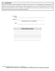 Form F245-411-000 Washington Practitioner Application - Washington, Page 13