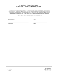 Workers&#039; Compensation Deductible Program Application - Wyoming, Page 2
