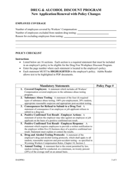 Annual Application for the Certification of the Drug-Free Workplace Premium Credit Program - Wyoming, Page 3