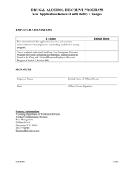 Annual Application for the Certification of the Drug-Free Workplace Premium Credit Program - Wyoming, Page 5