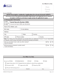 DOH Form 669-395 Arnp Prescriptive Authority Application for Already Licensed Arnp&#039;s - Washington, Page 3