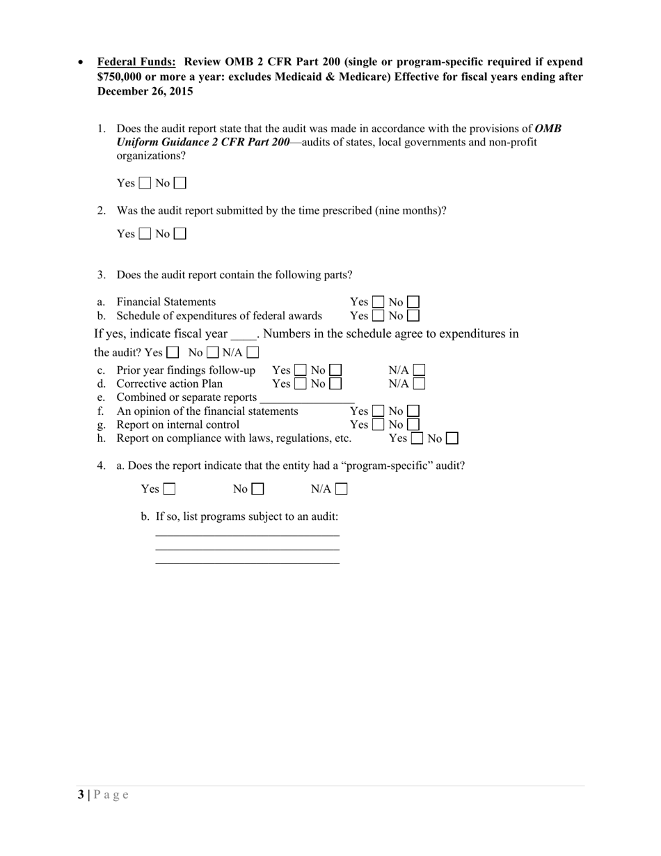 Audit / Reports Review Form - North Carolina, Page 4