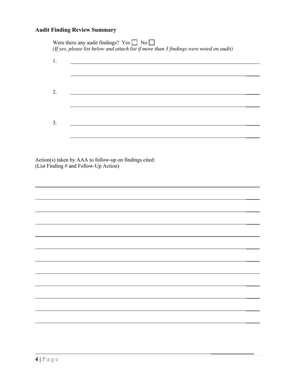 Audit / Reports Review Form - North Carolina, Page 5