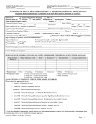 Document preview: Form DMH1-73-00 Regional Referral Form for Admission to a State Psychiatric Hospital or Adatc - North Carolina