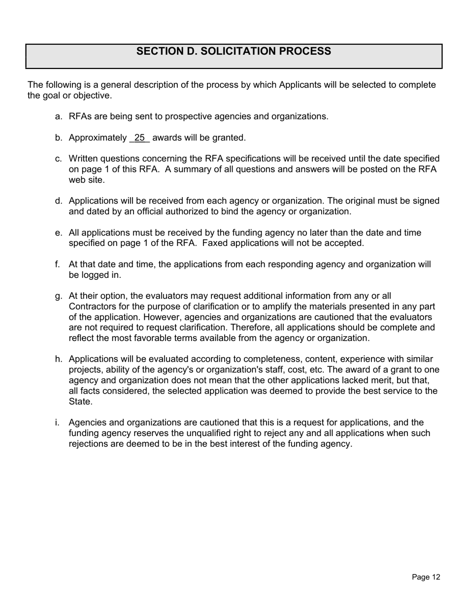 Request for Applications - Food and Nutrition Services - Employment and Training Program - North Carolina, Page 13