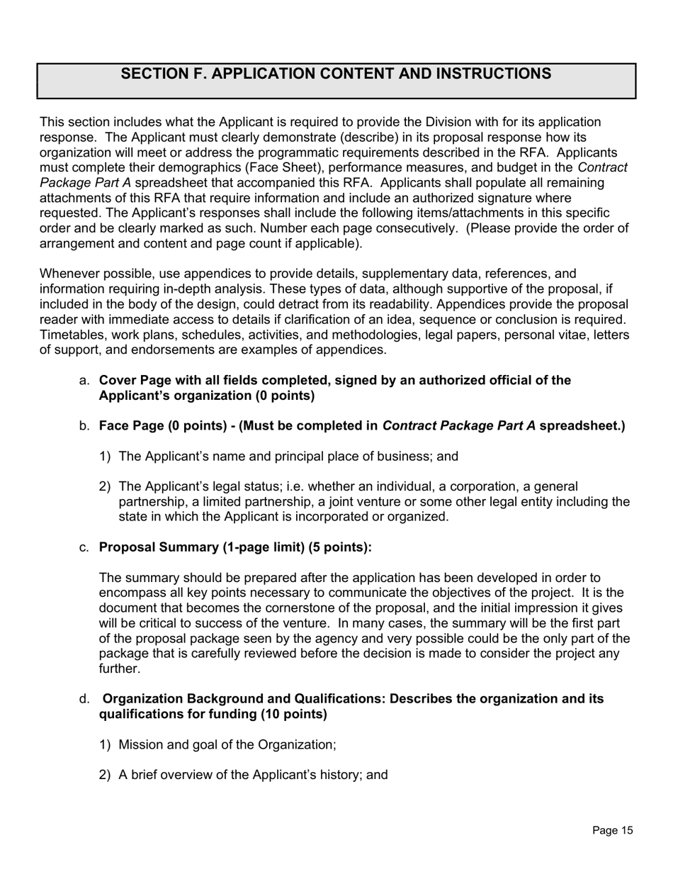 Request for Applications - Food and Nutrition Services - Employment and Training Program - North Carolina, Page 16