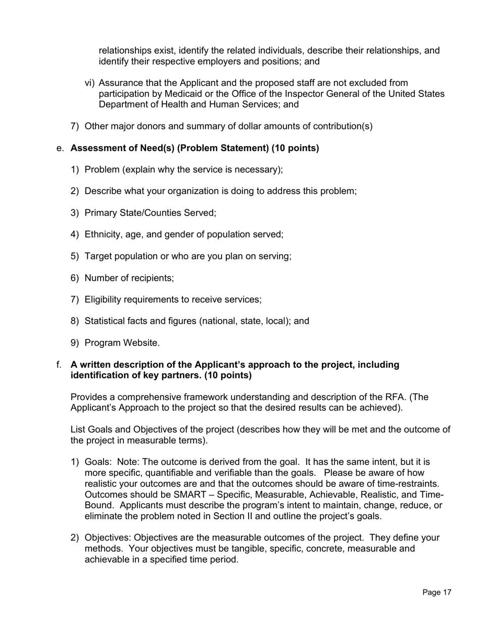 Request for Applications - Food and Nutrition Services - Employment and Training Program - North Carolina, Page 18