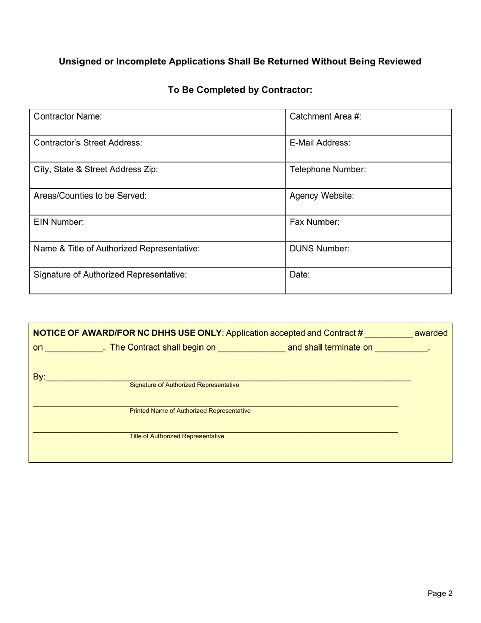 Request for Applications - Food and Nutrition Services - Employment and Training Program - North Carolina, Page 3