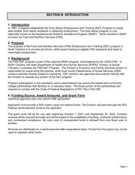 Request for Applications - Food and Nutrition Services - Employment and Training Program - North Carolina, Page 6