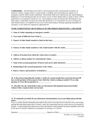 Form HUD-5383 Emergency Transfer Request for Certain Victims of Domestic Violence, Dating Violence, Sexual Assault, or Stalking, Page 2