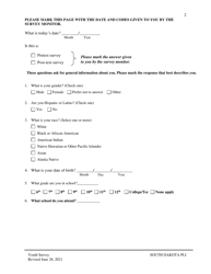 Participant Level Instrument - South Dakota, Page 2