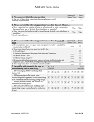 Substance Use Disorder Outcome Tool - Initial - South Dakota, Page 2