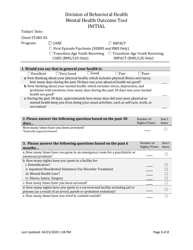 Document preview: Adult Mental Health Initial Outcome Tool - South Dakota