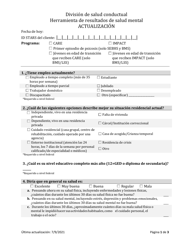 Document preview: Herramienta De Resultados De Salud Mental Para Adultos - Actualizacion - South Dakota (Spanish)