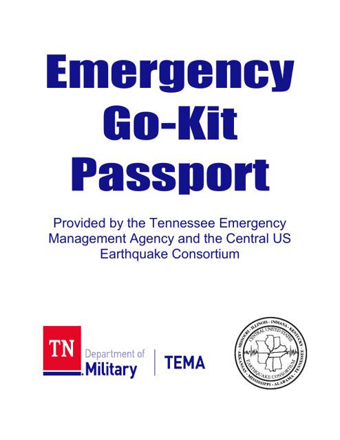 Emergency Go-Kit Passport - Tennessee Download Pdf