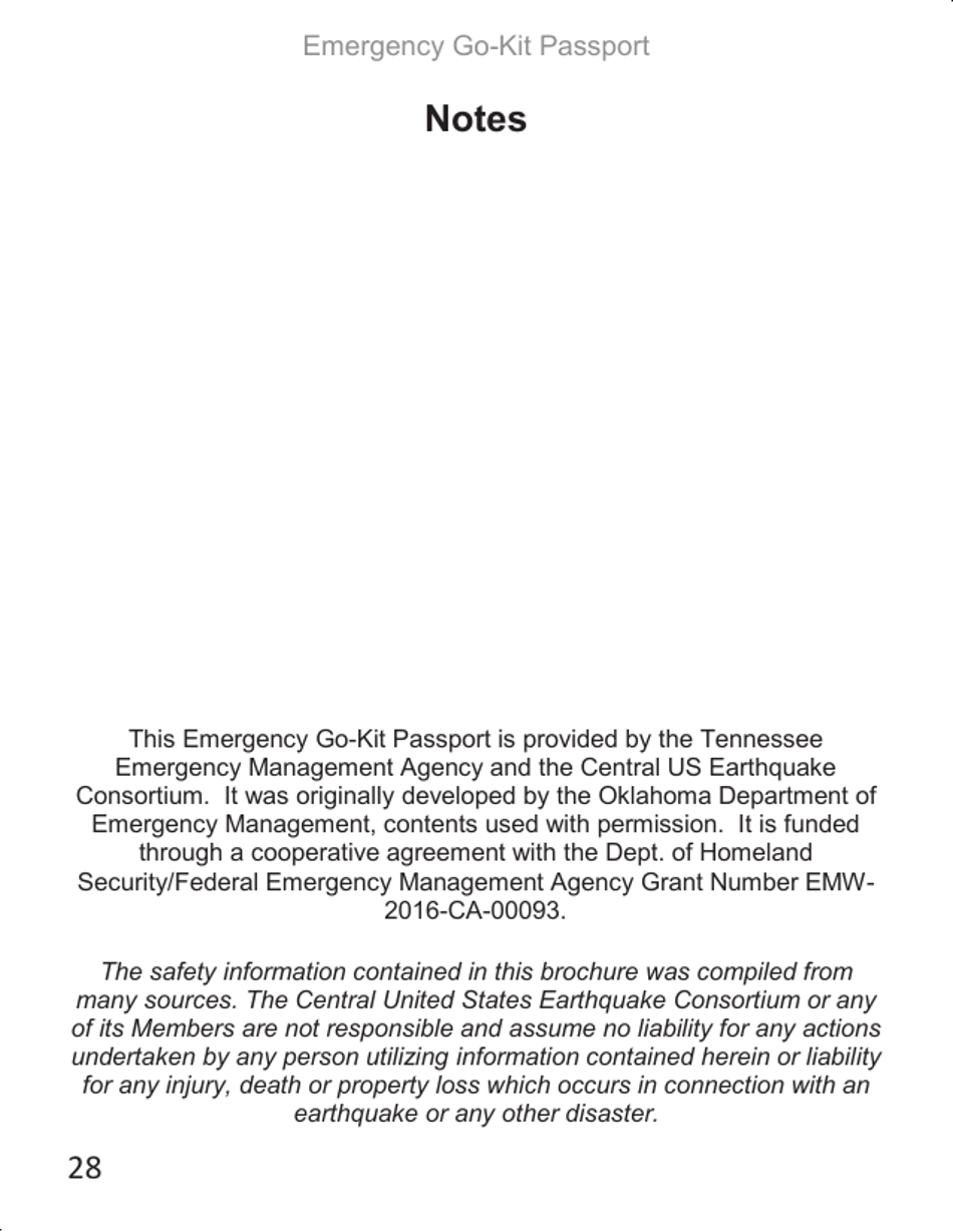 Emergency Go-Kit Passport - Tennessee, Page 29