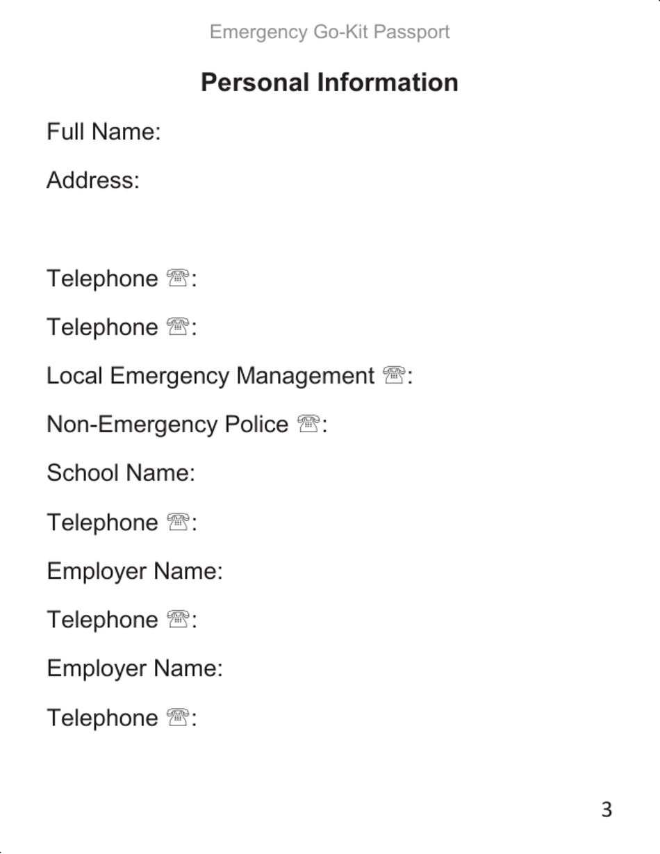 Emergency Go-Kit Passport - Tennessee, Page 4