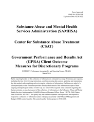 Government Performance and Results Act (Gpra) Client Outcome Measures for Discretionary Programs