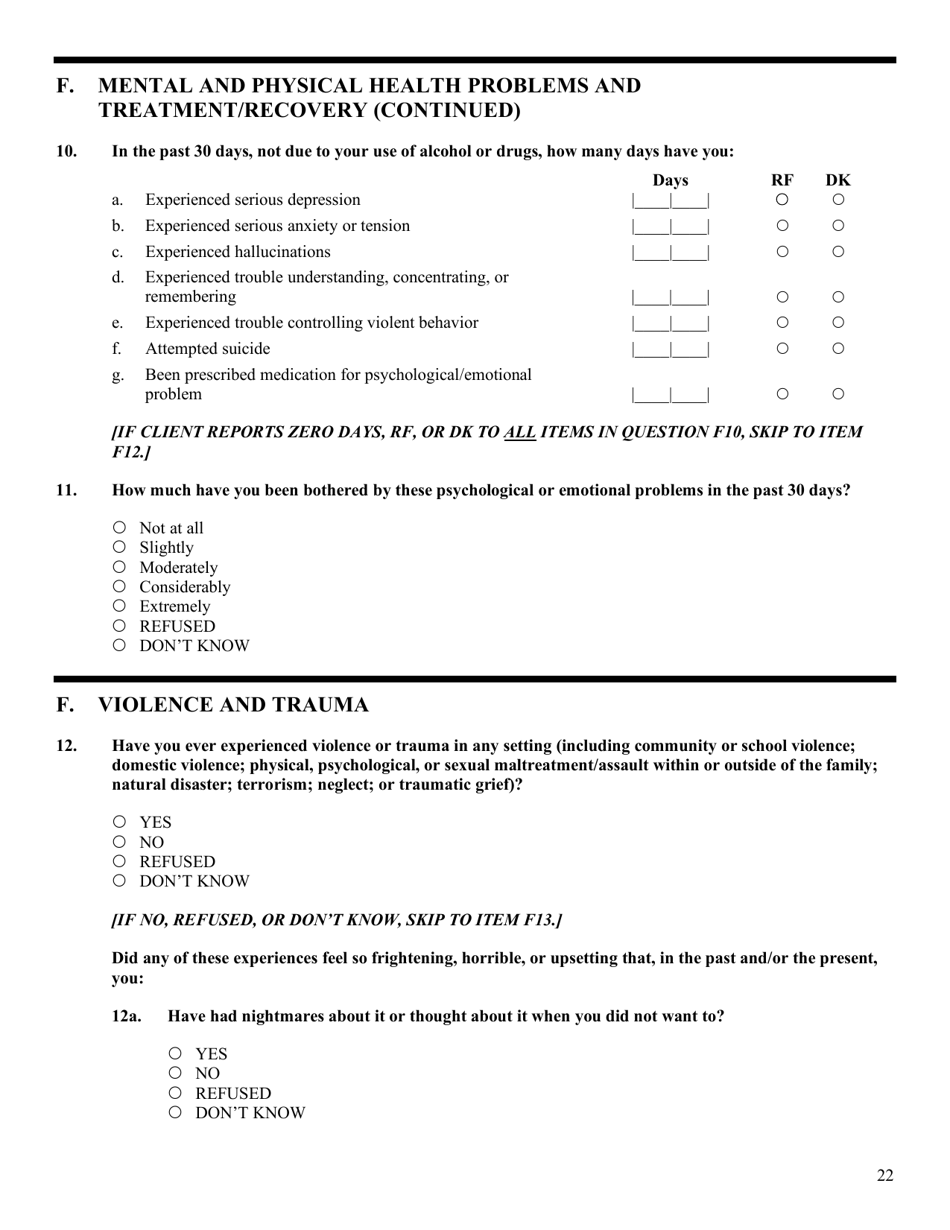 Government Performance and Results Act (Gpra) Client Outcome Measures for Discretionary Programs, Page 26