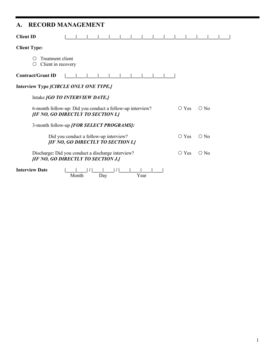 Government Performance and Results Act (Gpra) Client Outcome Measures for Discretionary Programs, Page 5