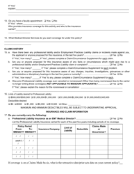 Application for Emergency Medical Services Medical Directors Professional Liability - Tennessee, Page 2