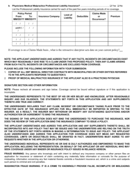 Application for Emergency Medical Services Medical Directors Professional Liability - Tennessee, Page 3