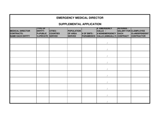 Document preview: Emergency Medical Director Supplemental Application - Tennessee