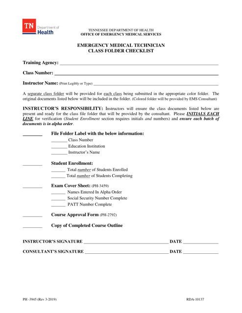 Form PH-3945  Printable Pdf