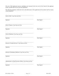 Form PH-4209 Application for Trauma Center Designation - Tennessee, Page 7