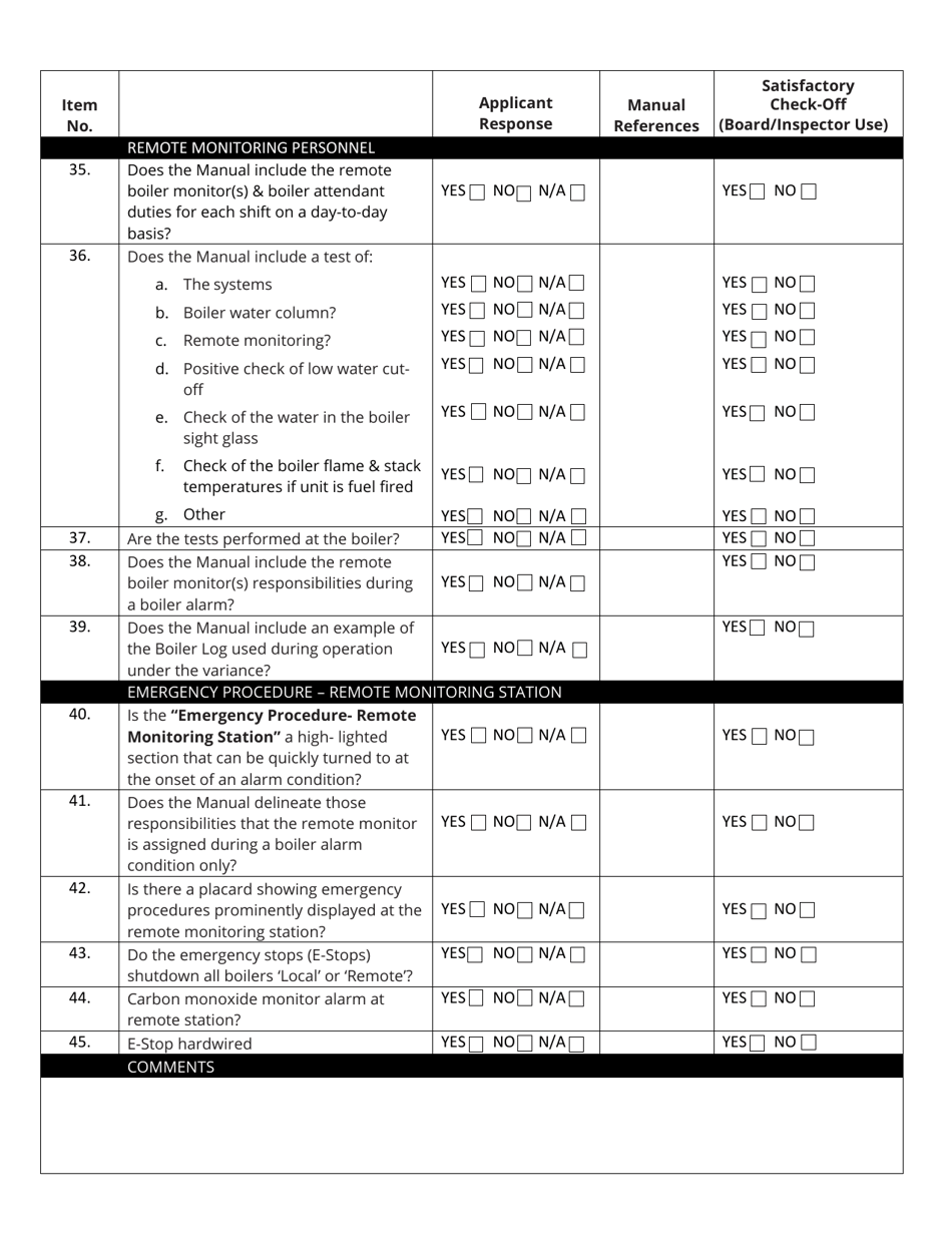 Checklist for Attendant Variance Request - Tennessee, Page 9