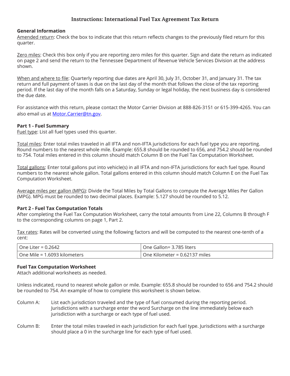 Download Instructions for Form IFT506, RV-R00108 International Fuel Tax ...