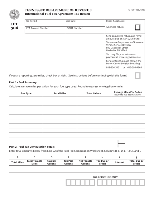 Form IFT506 (RV-R00108)  Printable Pdf