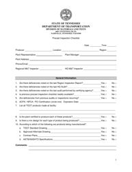 Tennessee Bomb Threat Checklist - Precast Inspection Checklist Tennessee