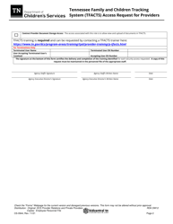 Form CS-0944 Tennessee Family and Children Tracking System (Tfacts) Access Request for Providers - Tennessee, Page 2