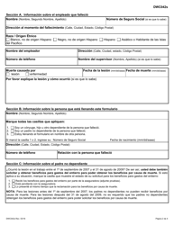 Formulario DWC042S Reclamacion Para Obtener Beneficios De Compensacion Para Trabajadores Por Causa De Muerte - Texas (Spanish), Page 2