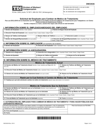 Document preview: Formulario DWC053S Solicitud Del Empleado Para Cambiar De Medico De Tratamiento - Texas (Spanish)