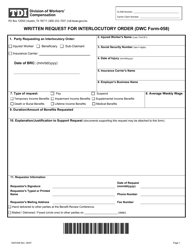 Document preview: Form DWC058 Written Request for Interlocutory Order - Texas