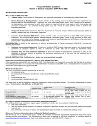 Form DWC069 Report of Medical Evaluation - Texas, Page 2