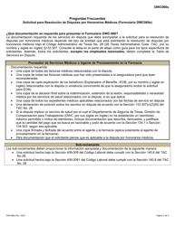 Formulario DWC060S Solicitud Para Resolucion De Disputas Por Honorarios Medicos - Texas (Spanish), Page 3