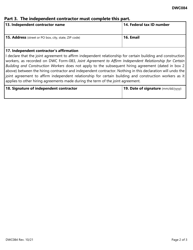 Form DWC084 Exception to Application of Joint Agreement to Affirm Independent Relationship for Certain Building and Construction Workers - Texas, Page 2