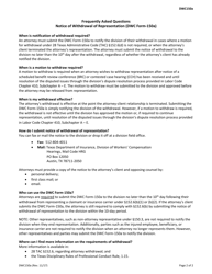 Form DWC150A Notice of Withdrawal of Representation - Texas, Page 2