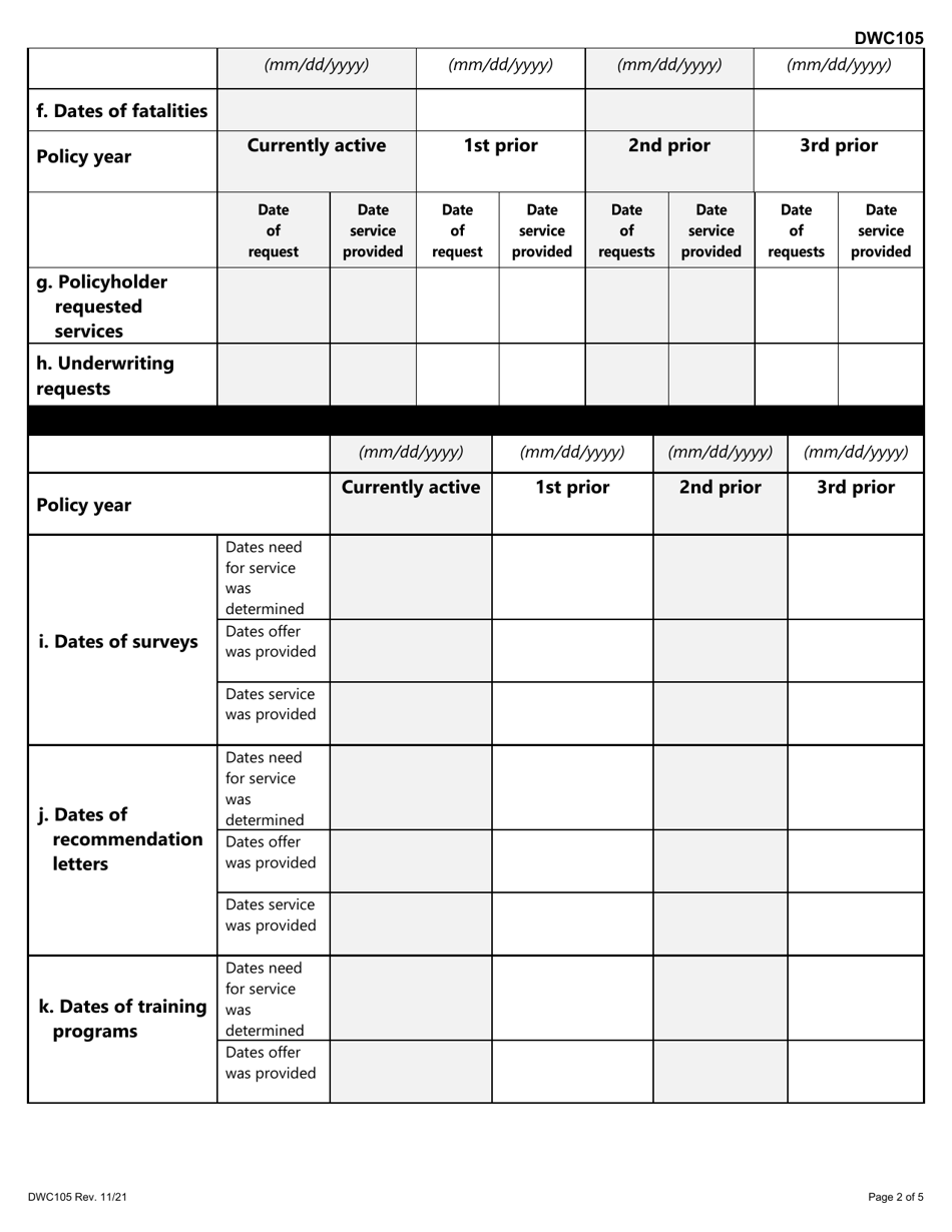 Form DWC105 - Fill Out, Sign Online and Download Fillable PDF, Texas ...