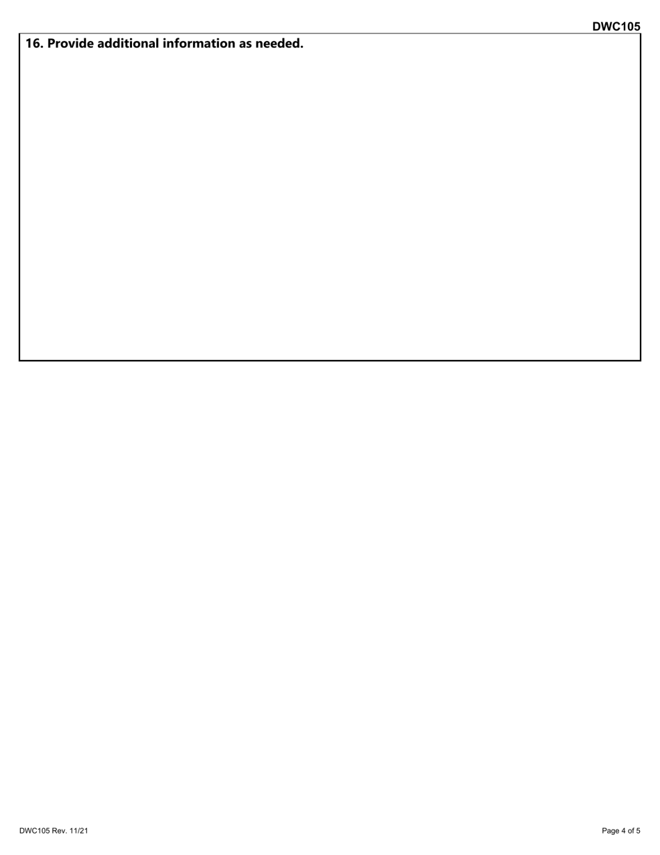 Form DWC105 Accident Prevention Services Worksheet - Texas, Page 4