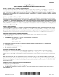 Formulario DWC150AS Aviso De Anulacion De Representacion Legal - Texas (Spanish), Page 2