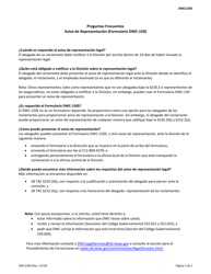 Formulario DWC150S Aviso De Representacion Legal - Texas (Spanish), Page 2