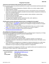 Formulario DWC154S Formulario De Queja De Compensacion Para Trabajadores - Texas (Spanish), Page 2